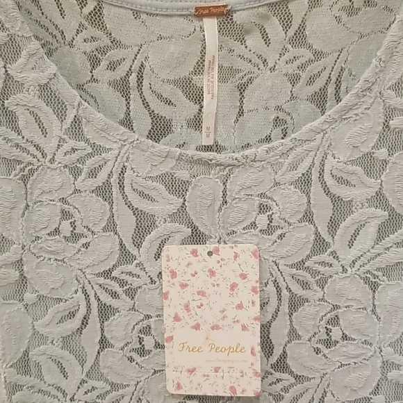 💕FREE PEOPLE💕 Miles of Lace Dress in Sky Blue - Picture 14 of 15